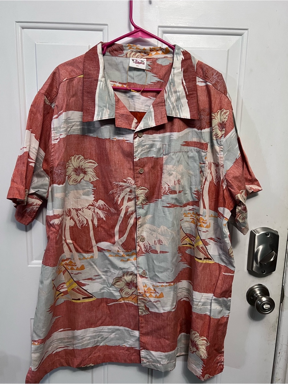 Barefoot In Paradise Aloha Royals XXL Hawaiian Shirt 100% Cotton Tropical Palm